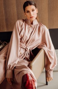 Satin long dress